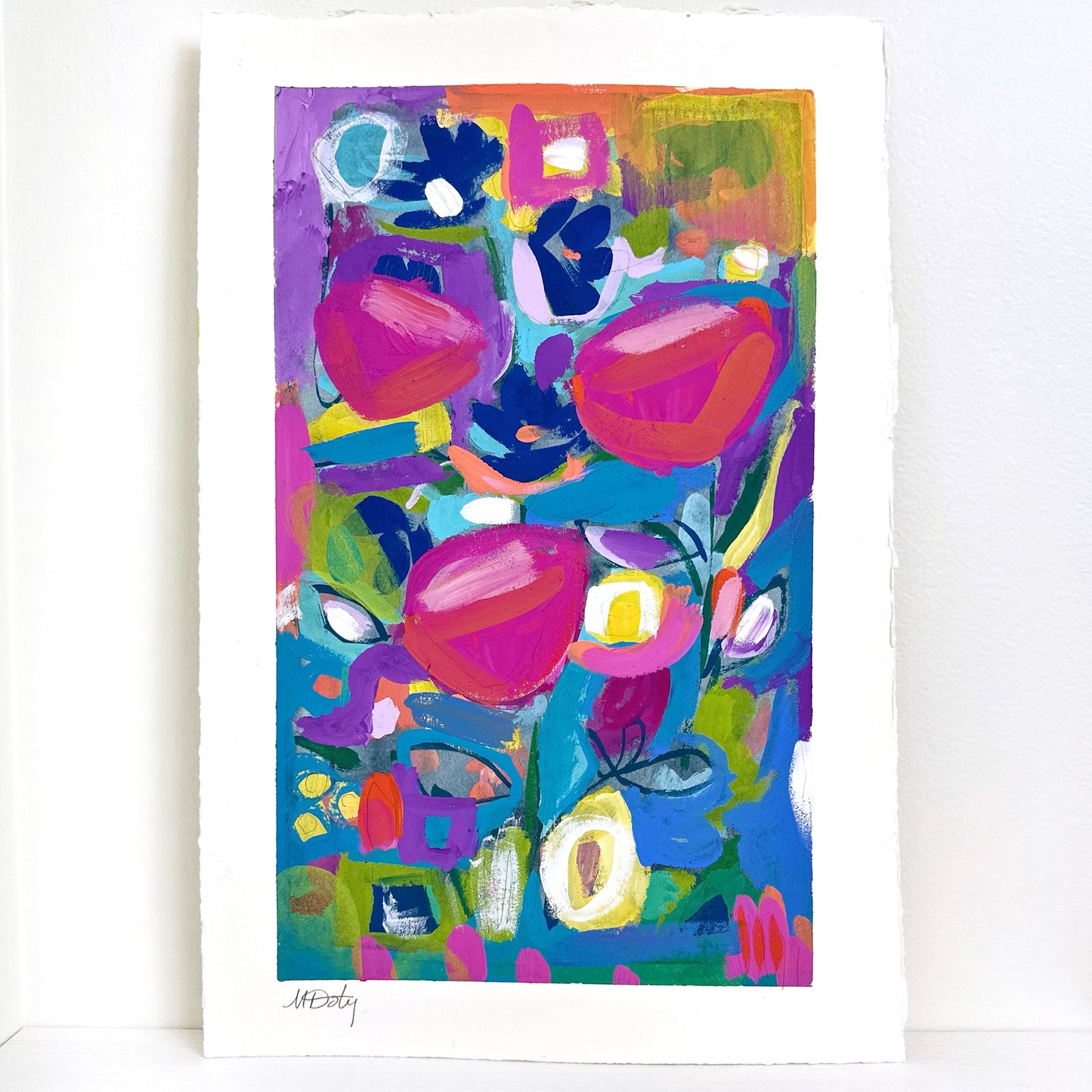 original artwork abstract floral