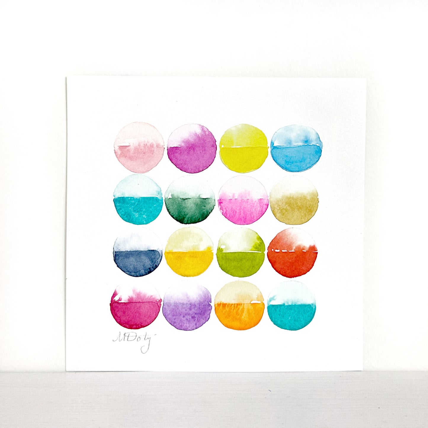 watercolor circles original artwork