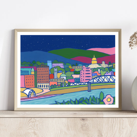 Charleston West Virginia skyline art print