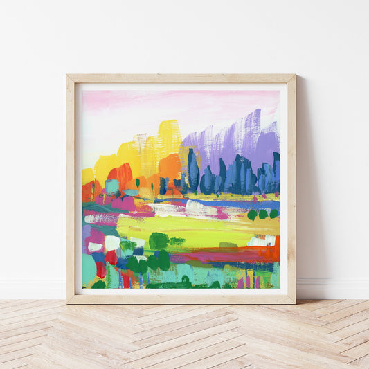 colorful landscape art print