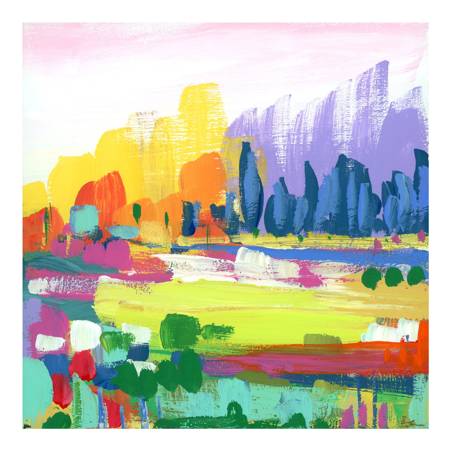 colorful landscape art print