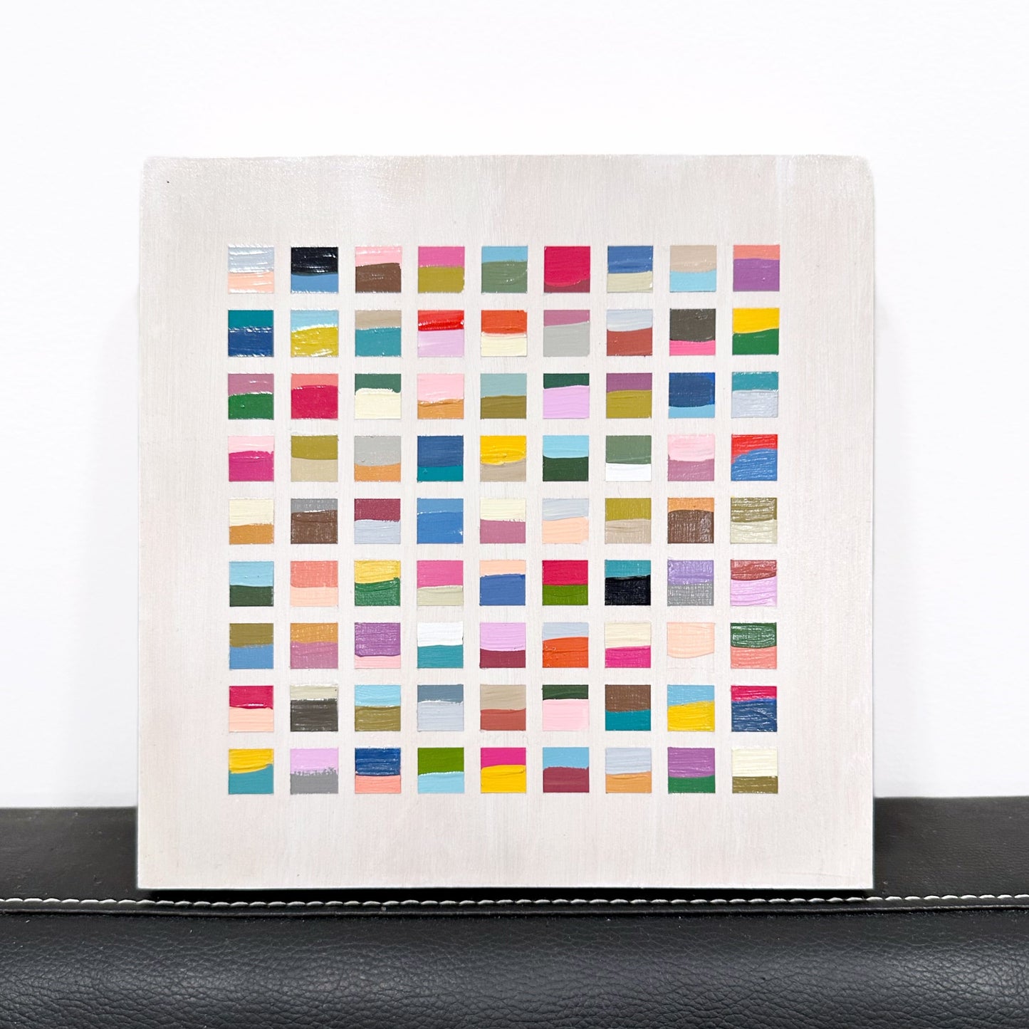 color swatch painting on wood panel