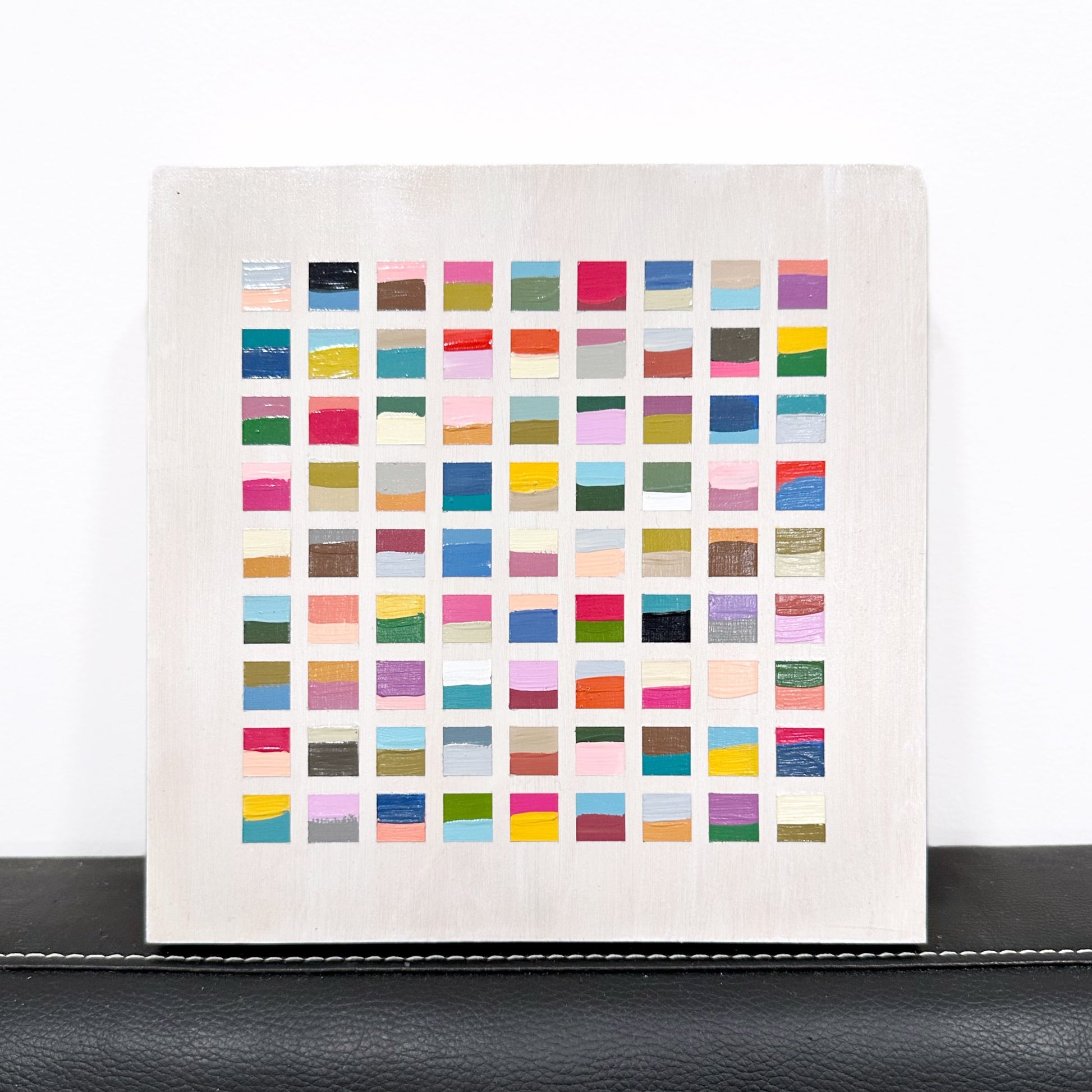 color swatch painting on wood panel
