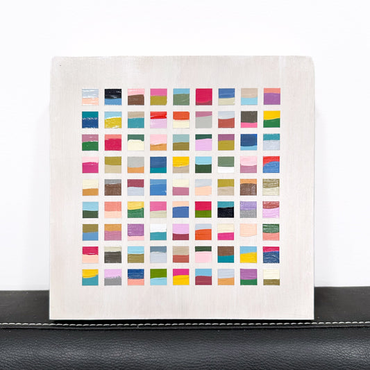 color swatch painting on wood panel