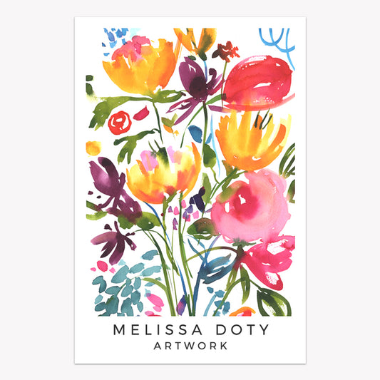 colorful abstract floral vinyl sticker