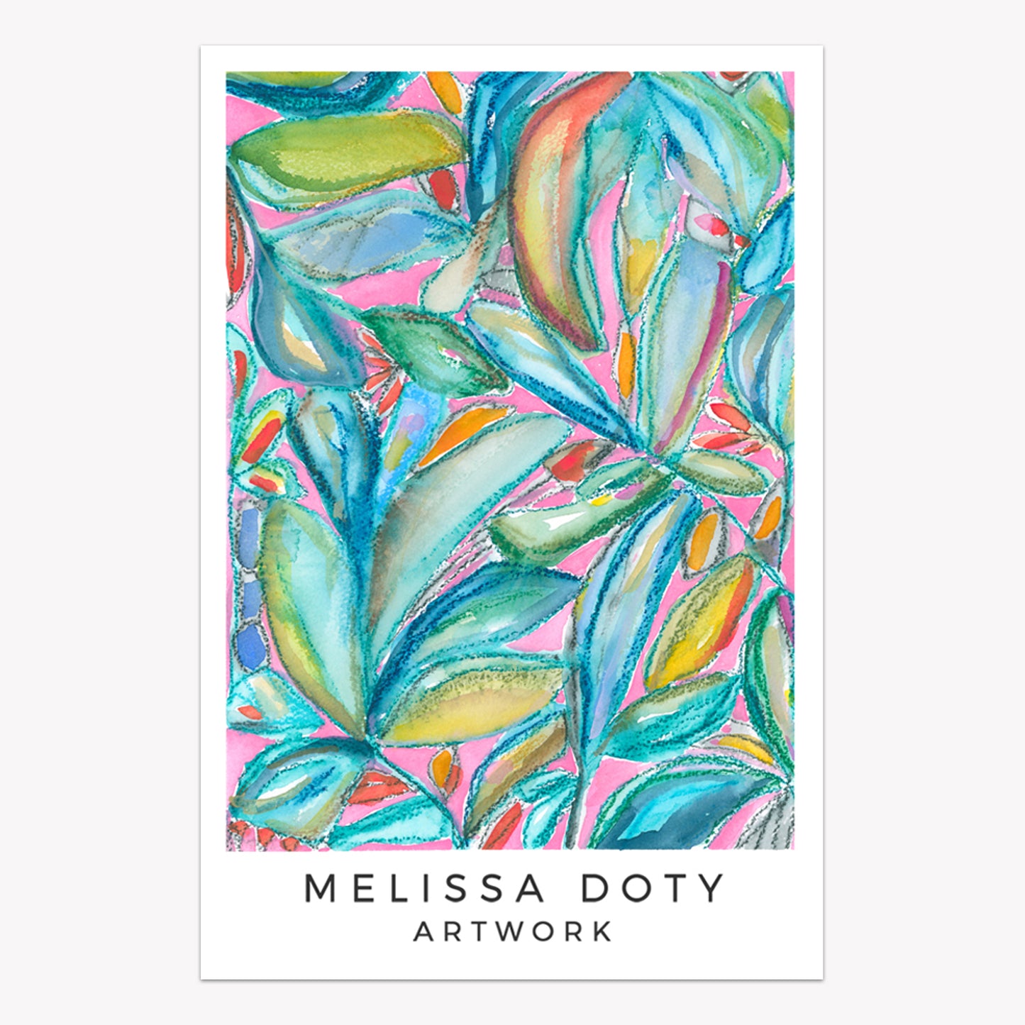 abstract floral vinyl sticker