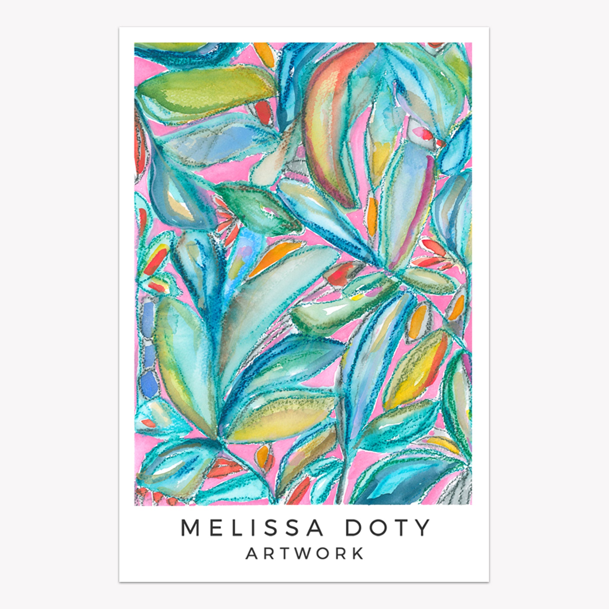 abstract floral vinyl sticker