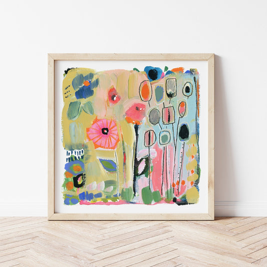 Abstract acrylic floral fine art print