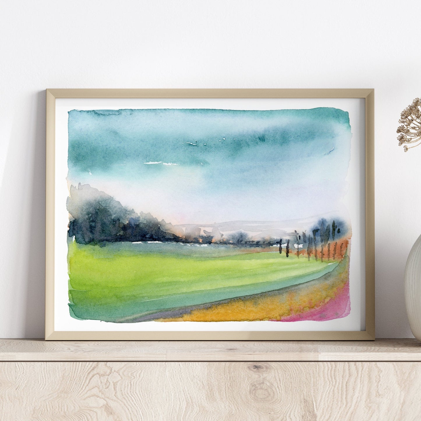 Watercolor landscape fine art print