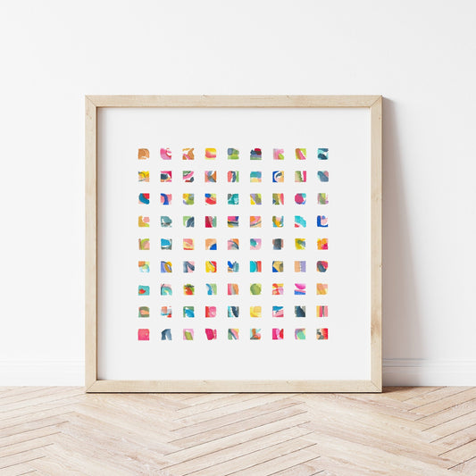 Geometric rainbow colorful fine art print