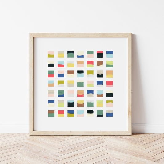 Geometric rainbow colorful fine art print