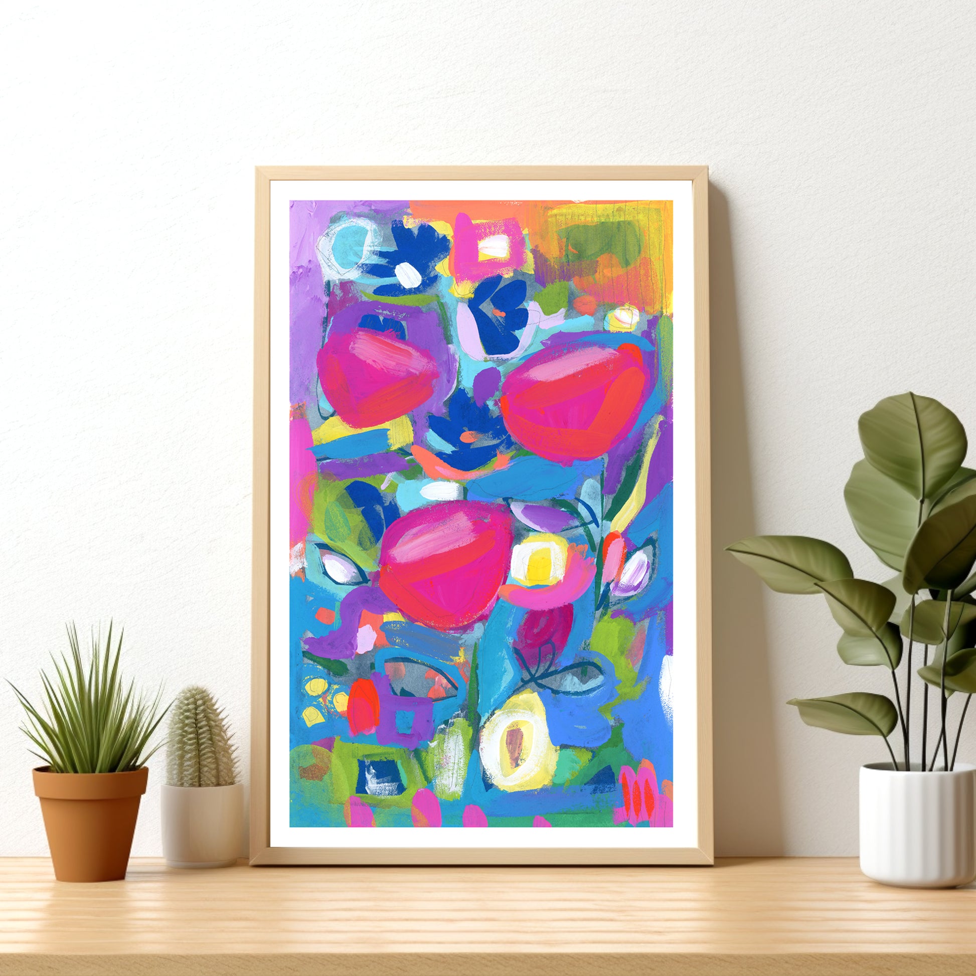 Abstract colorful floral fine art print