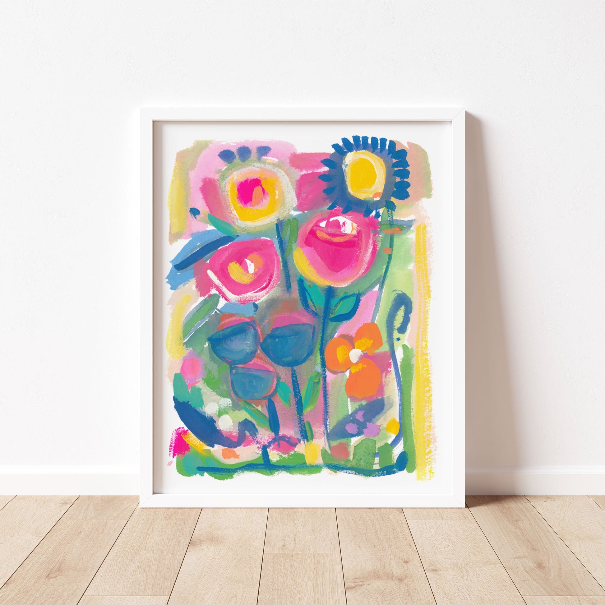 modern abstract floral art print