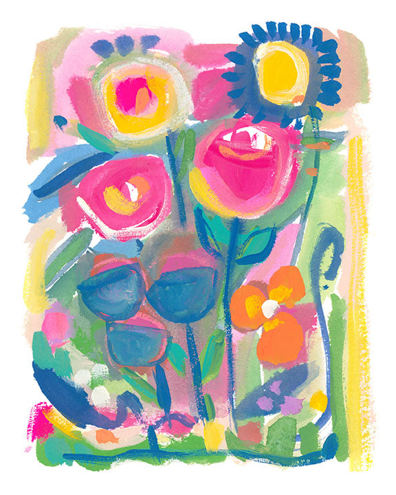 modern abstract floral fine art print