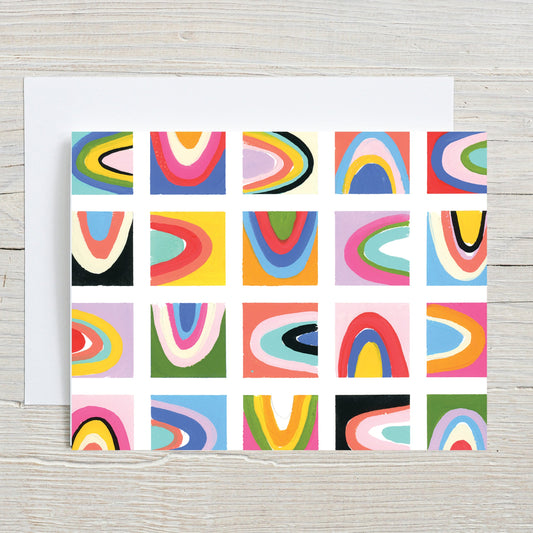 Colorful geometric rainbow a2 greeting card and envelope