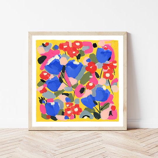 Fine art print colorful modern floral