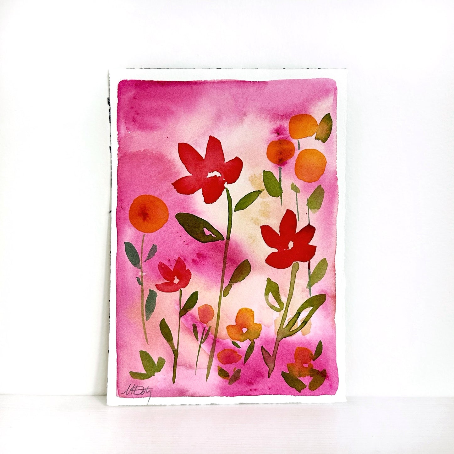 original floral watercolor artwork