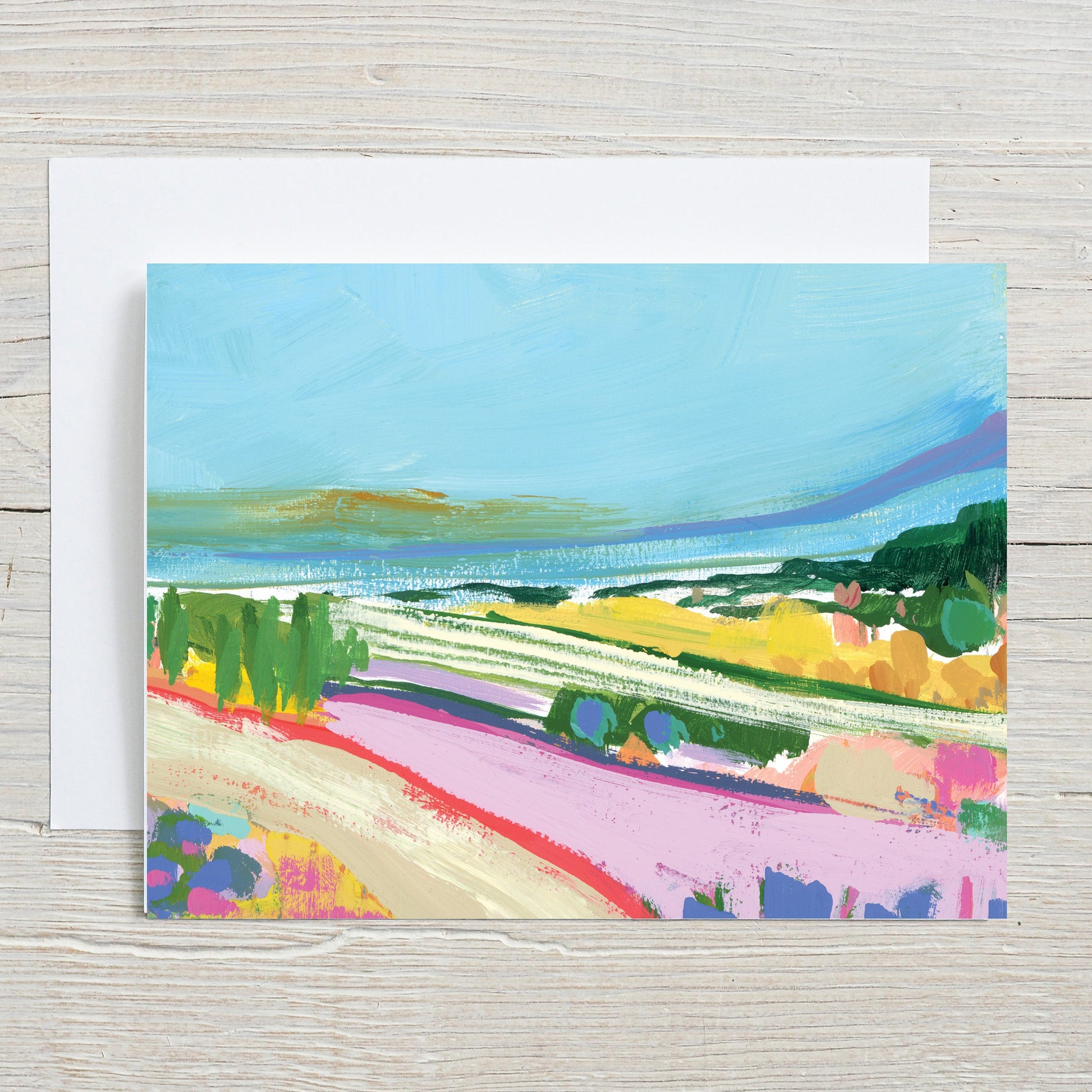 Colorful abstract A2 greeting card and envelope