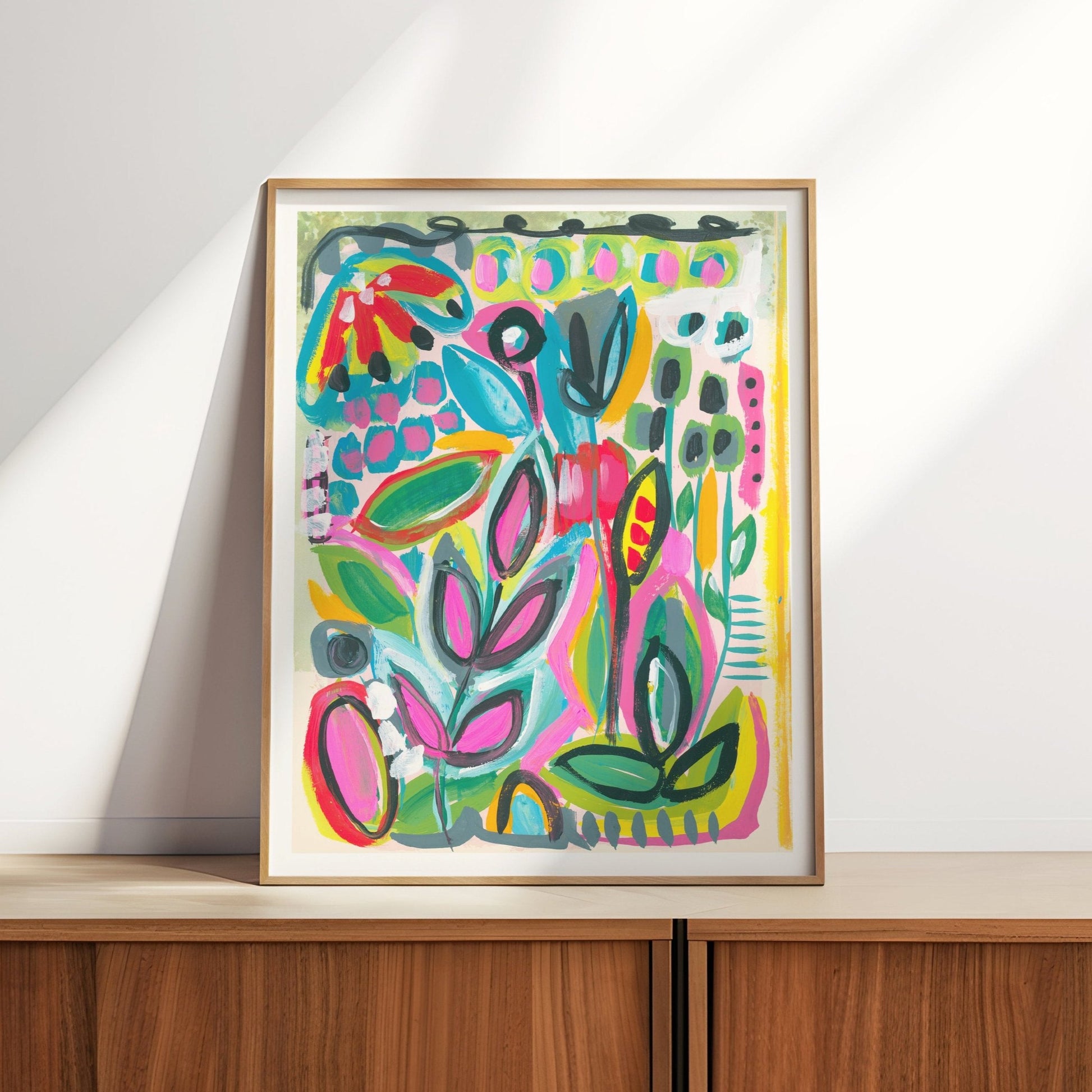 Abstract floral fine art print colorful