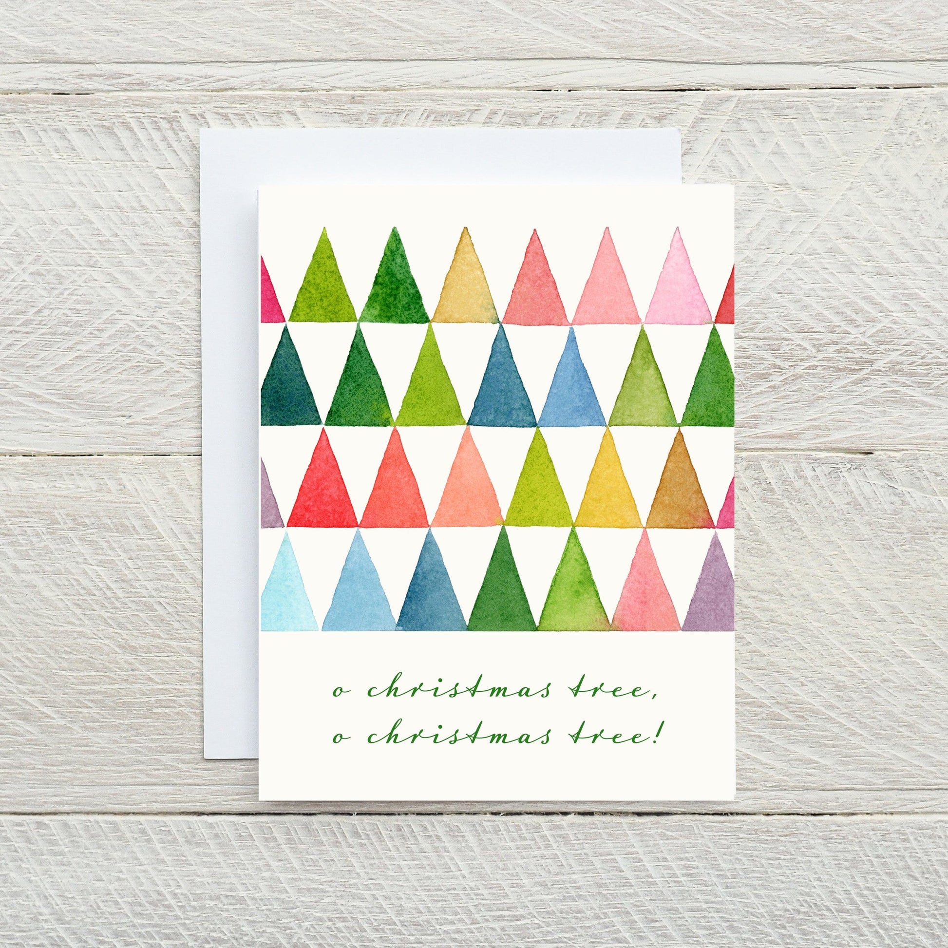 modern watercolor christmas tree holiday card