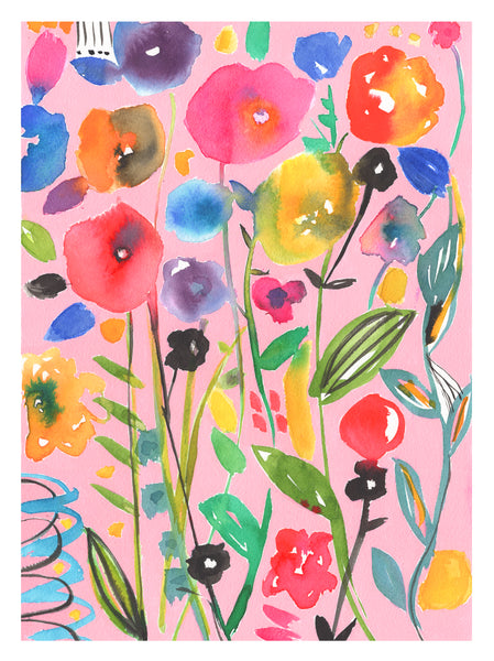 modern watercolor floral art print