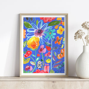 modern watercolor floral art print