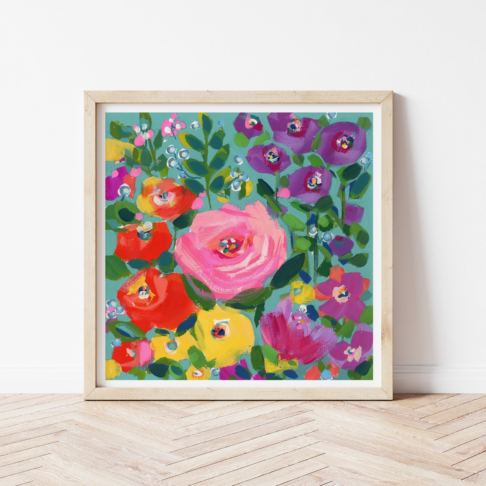 colorful floral art print
