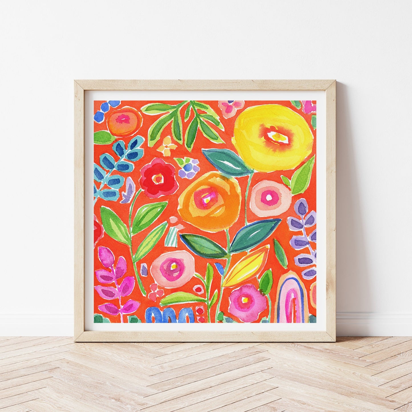 loose watercolor floral art print