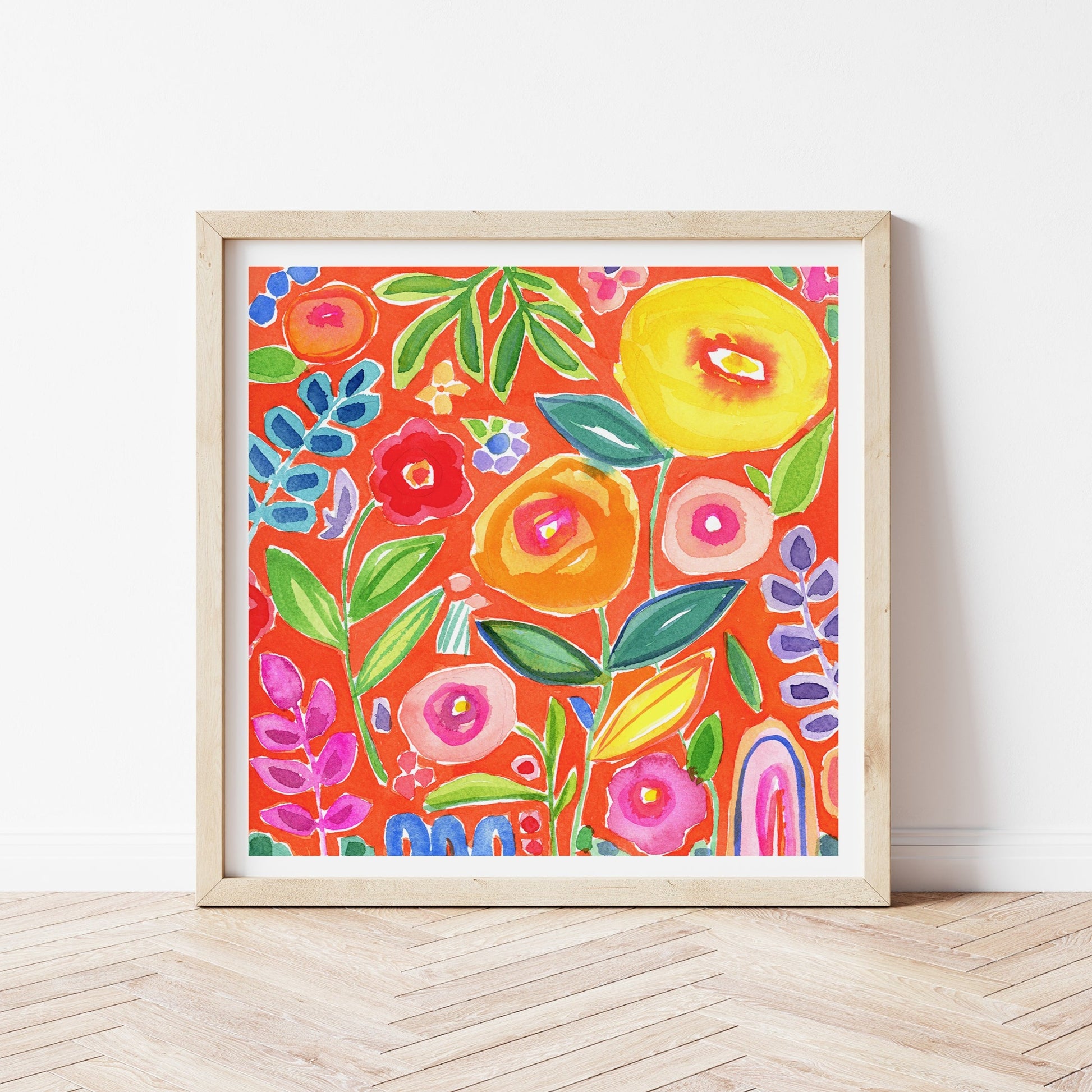 loose watercolor floral art print