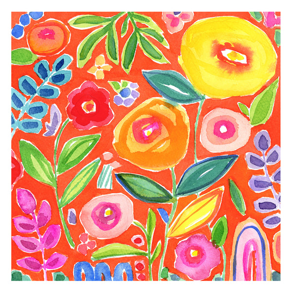 loose watercolor floral art print