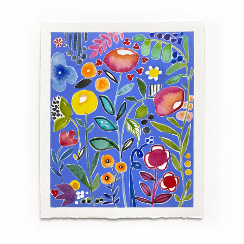 watercolor and gouache floral original artwork
