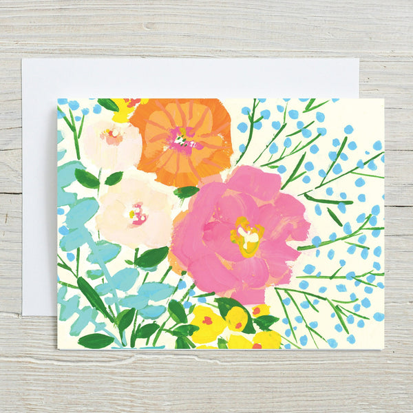 colorful modern floral greeting card set