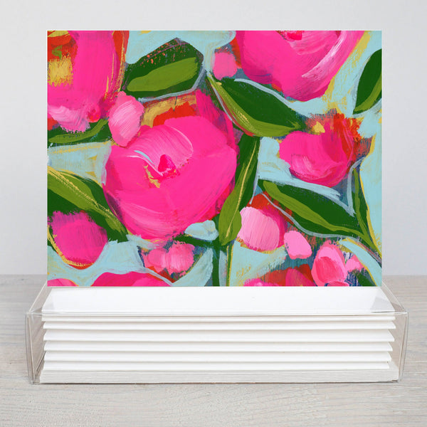 colorful modern floral greeting card set