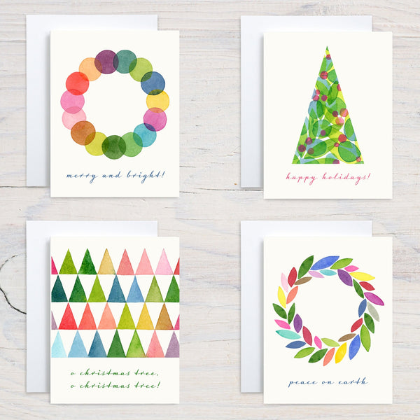 colorful modern christmas holiday card