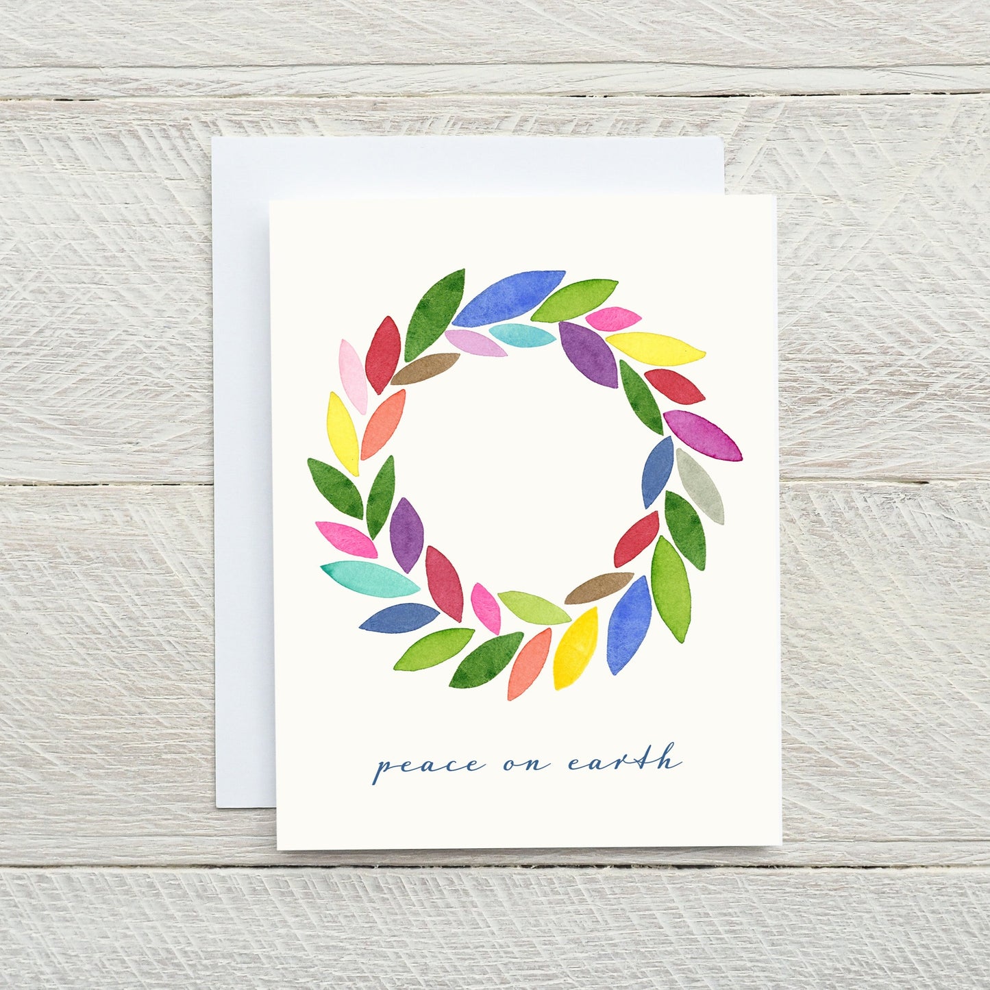 colorful modern watercolor christmas holiday card