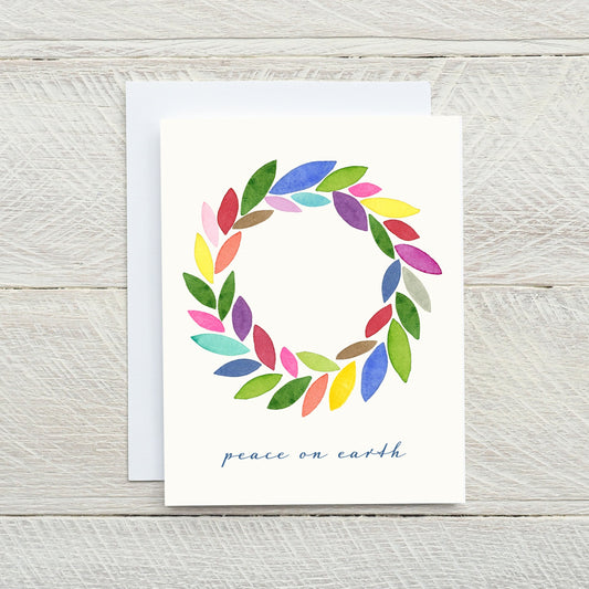 colorful modern watercolor christmas holiday card