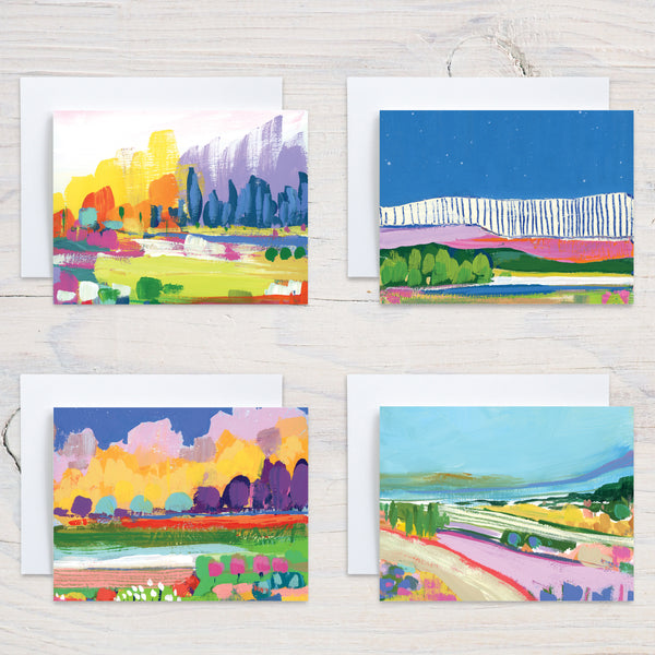 Vibrant Landscapes - 8-Piece Card + Envelope Set